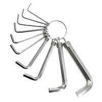 Ключи имбусовые Нех никелир, 10 шт. (1,5-10 мм)