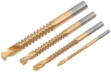 Сверла-фрезы универсальные, титановое покрытие, набор 4шт (3,5,6,8мм)
