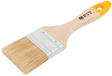 Кисть флейцевая "Стандарт-Плюс", натур. светлая щетина, деревянная ручка 2,5" (63мм)