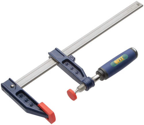 Струбцина тип "F" усиленная, мягкая ручка 80х300мм Струбцина тип "F" усиленная, мягкая ручка 80х300мм