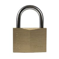 Замок навесной Бастион-2 латунный корпус с закаленной дужкой 60 мм Pobedit