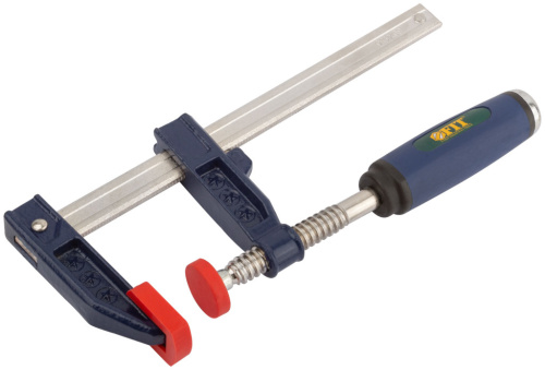 Струбцина тип "F" усиленная, мягкая ручка 50х150мм Струбцина тип "F" усиленная, мягкая ручка 50х150мм