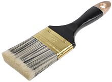 Кисть флейцевая Стайл, искусственная черно-белая щетина, деревяннвя ручка 2,5" (63мм)